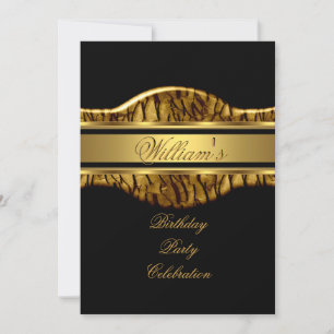 Black Gold Birthday Party Mens 60th Wild Invitation