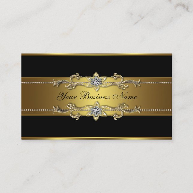 Black Gold Black Business Cards (Front)