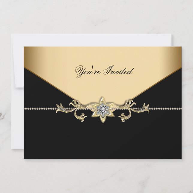 Black Gold Black Corporate Party Event Template (Front)