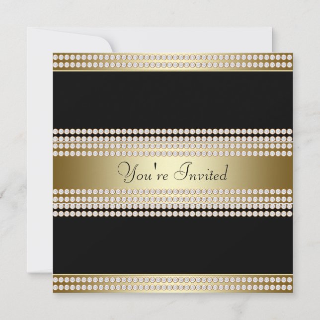 Black Gold Black Tie Party Corporate Party Invitation (Front)