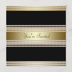 Black Gold Black Tie Party Corporate Party Invitation