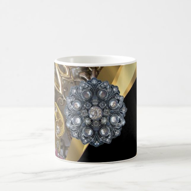 Black & gold bling coffee mug (Center)