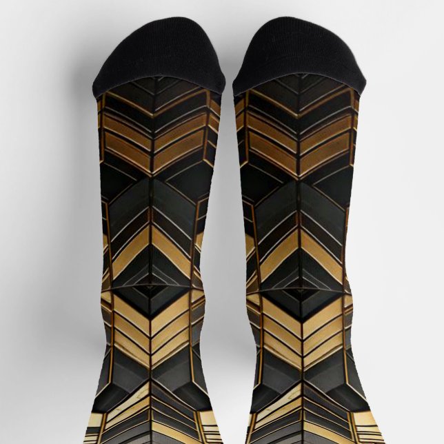 Black gold bling socks gentlemen (Top)