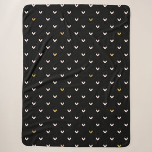 Black Gold Blush Pink Hearts Sherpa Blanket