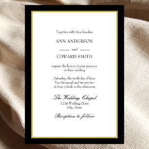 Black Gold Border - Families Wedding Invitation