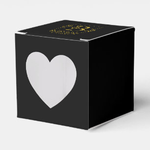 Black & Gold Botanical Letter B Personalised Favour Box