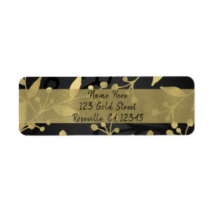 Black & Gold Botanical Merry Christmas Elegant