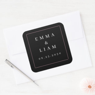 Black Gold Botanical Monogram Favour Envelope Seal