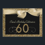Black Gold Bow 60th Woman's Birthday Invitation<br><div class="desc">If you want custom colours or assistance in creating your design,  feel free to contact me at cleangreendesignszazzle@gmail.com. I look forward to hearing from you!</div>