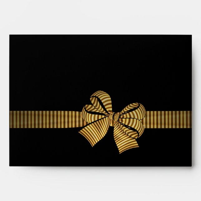 Black & Gold Bow Black Envelopes (Front)