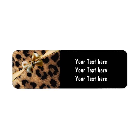 Black & Gold Bow Leopard Cheetah Address Labels