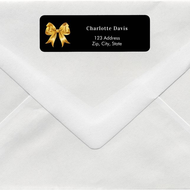 Black gold bow return address  (Creator Uploaded)