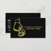 Black & Gold Boxing Gloves, Boxer, Boxing Trainer Business Card (Front/Back)