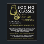 Black & Gold Boxing Gloves, Boxing Class Advert Flyer<br><div class="desc">Black & Gold Boxing Gloves,  Boxing Class Advert Flyers By The Business Card Store.</div>
