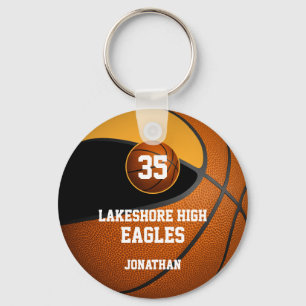 Black gold boys' sports basketball team spirit key ring