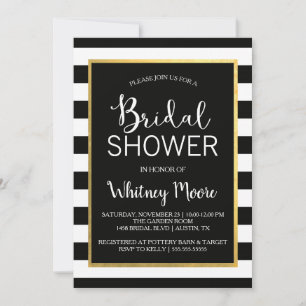 Black & Gold Bridal Shower Invitation