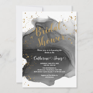 Black Gold Bridal Shower Invitation