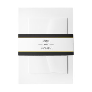 Black Gold Bride and Groom Wedding Belly Bands Invitation Belly Band