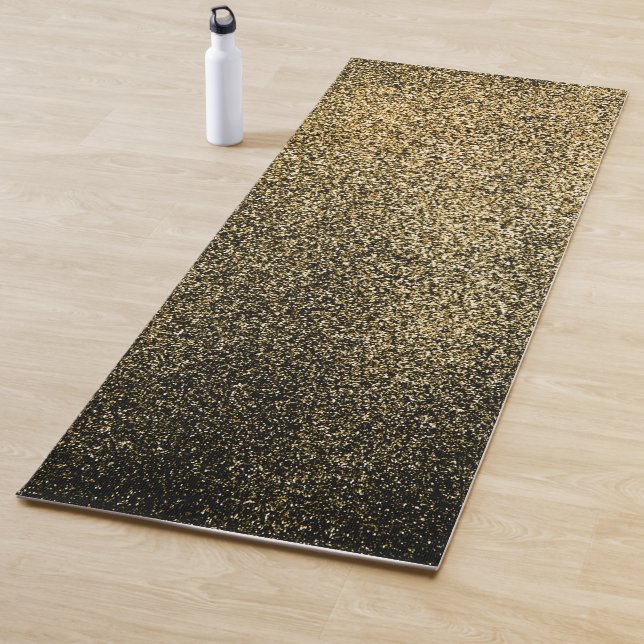 Black-Gold Bright Glitter Yoga Mat (In Situ)