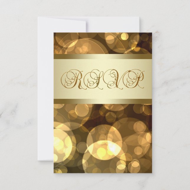 Black Gold Bubbles RSVP Card (Front)