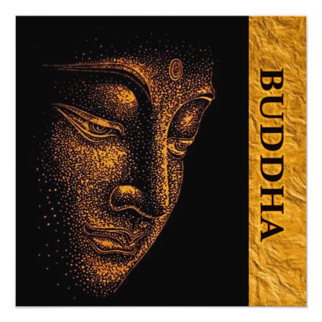 Black Gold Buddha Photo Print (Front)