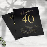 Black Gold Budget 40th Birthday Invitation Flyer<br><div class="desc">Party in Style with These Black and Gold 40th Birthday Invitations! Make your 40th birthday celebration one for the books with our custom black and gold birthday invitation flyer! We make it easy to invite your friends and family with a wallet-friendly budget that won't break the bank. Create personalised 40th...</div>