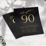 Black Gold Budget 90th Birthday Invitation Flyer<br><div class="desc">Add Sparkle to Your Loved One's 90th Birthday with Our Black Gold Birthday Invitation Flyer! Make your loved one's 90th birthday celebration extra special with our unique and budget-friendly Black Gold Birthday Invitation Flyer. These personalised invites are the perfect way to invite your guests to enjoy an unforgettable day with...</div>