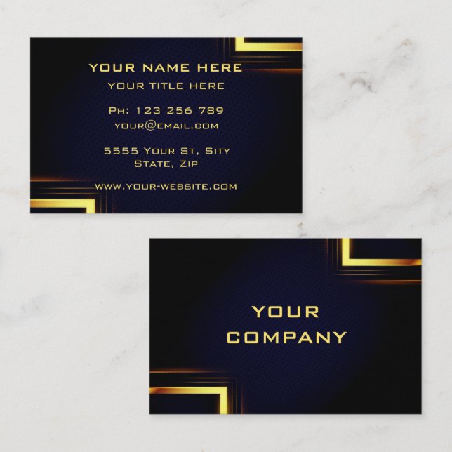 Black Gold Business Card template Design Your Own (Front/Back)
