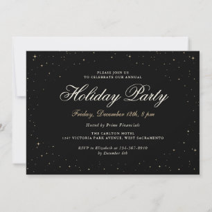Black Gold Business Christmas Holiday Party Invitation