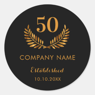 Black gold business comapany name established year classic round sticker