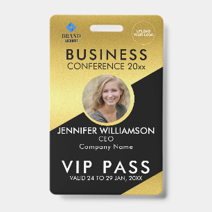 Black Gold Business Conference Exhibition Photo ID Badge