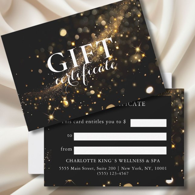 BLACK GOLD BUSINESS GIFT CERTIFICATE  (PERSONALIZED BLACK GOLD BUSINESS GIFT CERTIFICATE)
