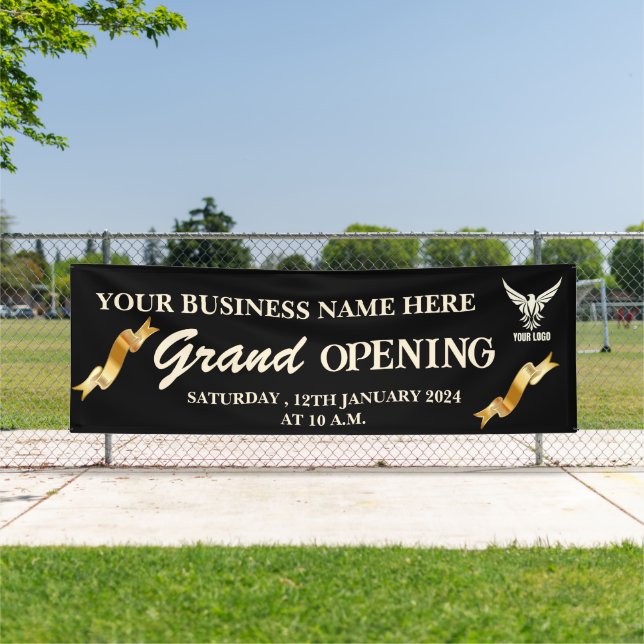 Black & Gold Business Logo Grand Opening  Banner (Insitu)
