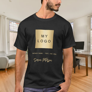 Black gold business logo name signature golf T-Shirt