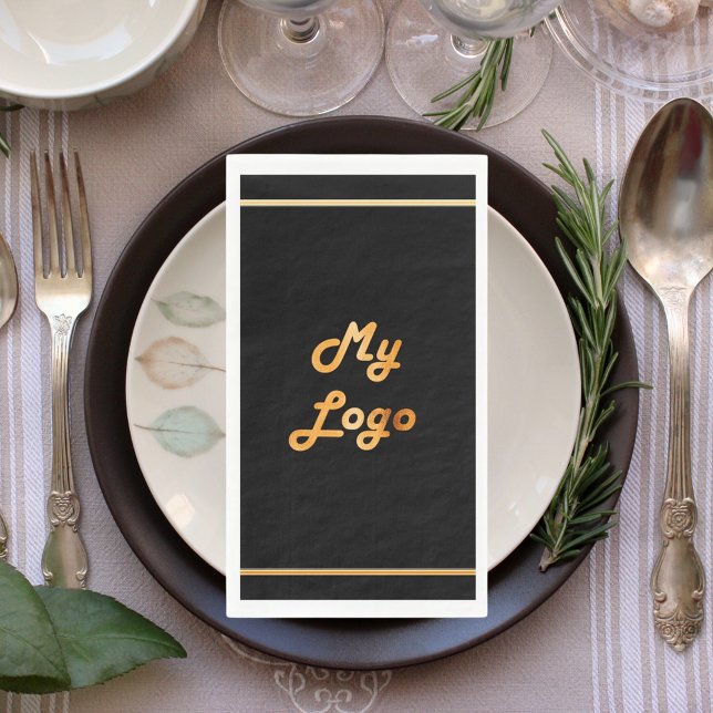 Black gold business logo napkin (Creator Uploaded)