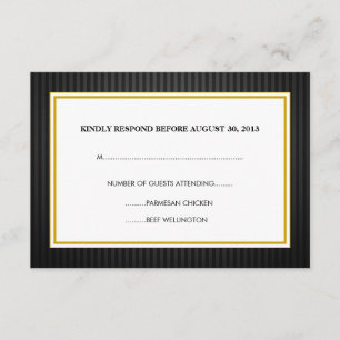 Black & Gold Business Professional RSVP Card