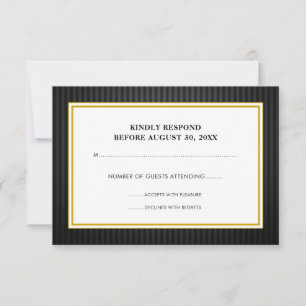 Black & Gold Business Professional RSVP Card