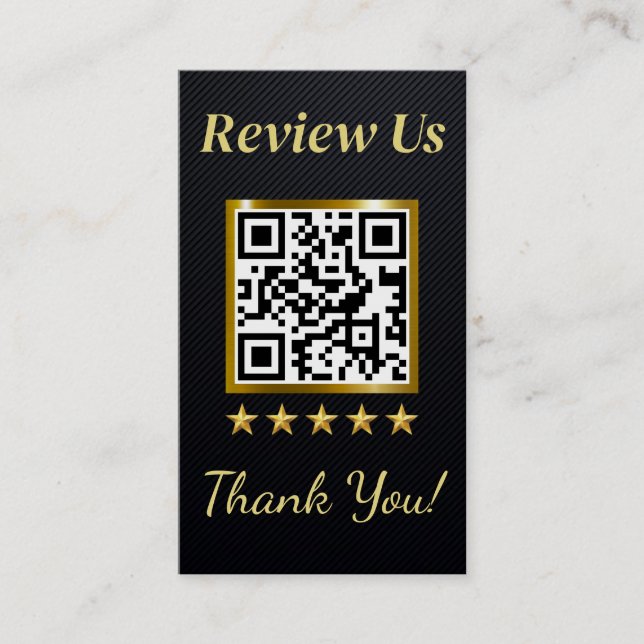Black & Gold Business Review Card Template (Front)