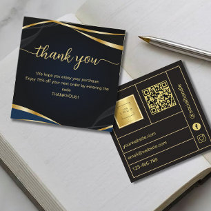 Black gold Business Thank You Card Order Insert