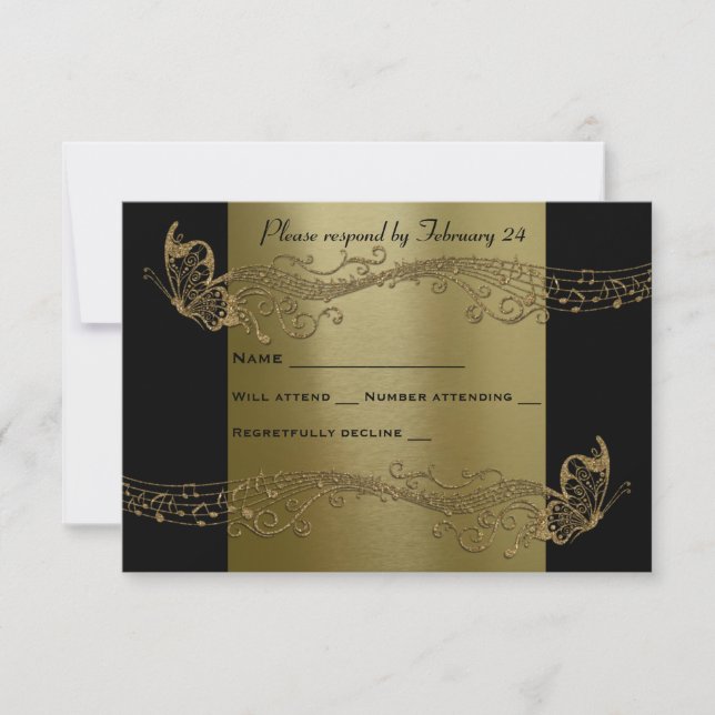 Black Gold Butterfly Music Fidelity rsvp (Front)