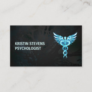 Black Gold Caduceus Symbol Medical Business Card