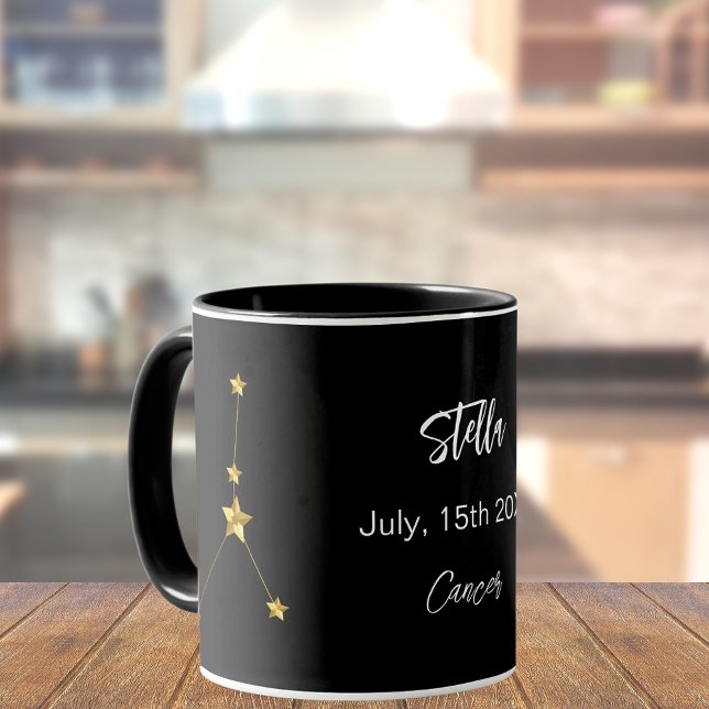Black gold Cancer star constellation birthday Mug (Creator Uploaded)