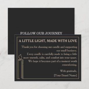 Black Gold Candle Business Flat Thank You Card