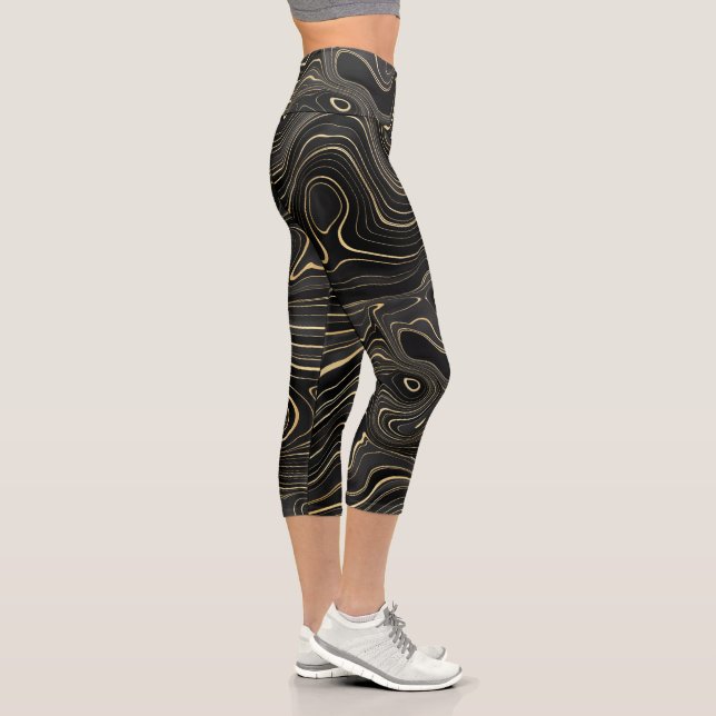 Black & Gold     Capri Leggings (Right)