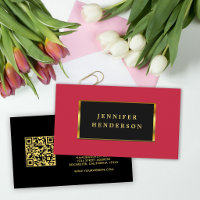 Black gold cardinal red QR code professional