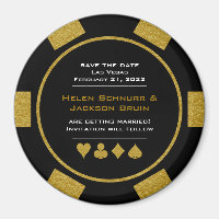 Black Gold Casino Poker Chip Wedding Save The Date