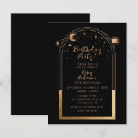 Black Gold Celestial 50th Birthday Party
