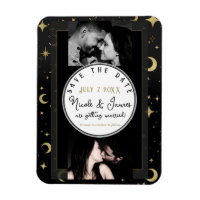 Black & Gold Celestial Moon & Stars Save the Date