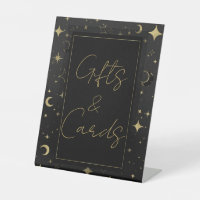 Black & Gold Celestial Moon Stars Wedding 