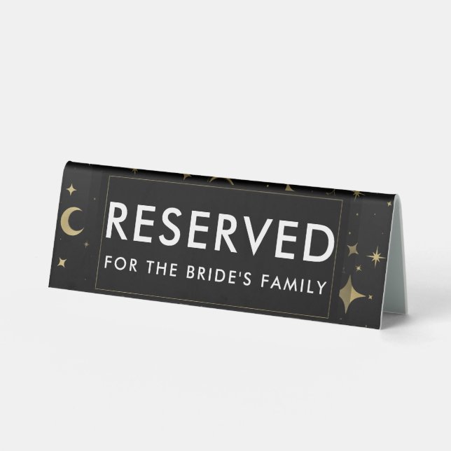 Black Gold Celestial Moon Stars Wedding Reserved (Front)